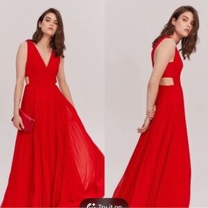 Fame and Partners Vibrant Red Side Cutout Dress - NWT